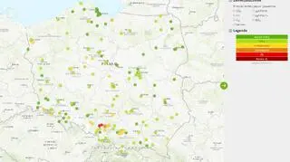 Jakość powietrza w Polsce 20 października w godz. 6-7 (GIOŚ)