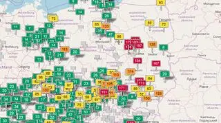 Jakość powietrza w Polsce (aqicn.org)
