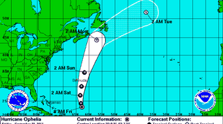Kierunek huraganu Ophelia (NOAA/NHC)