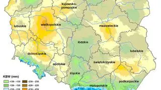 Klimatyczny bilans wodny kwietnia i maja 2018 (IUNG)