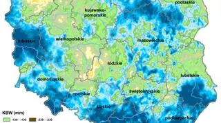 Klimatyczny Bilans Wodny za okres od 1 maja do 30 czerwca tego roku (IUNG-PIB)