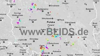 Komórki burzowe nad Polską w godz. 19.30 - 21.30