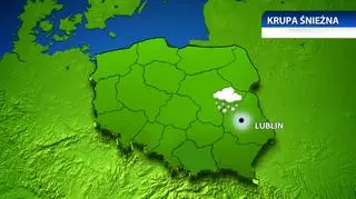 Krupa śnieżna w Lublinie/TVN Meteo