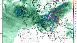 Kumulacja opadów w Europie do piątku (tropicaltidbits.com)