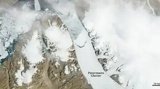 Lodowiec Petermann. Zdjęcie wykonane 16 lipca, godz 12 (NASA)