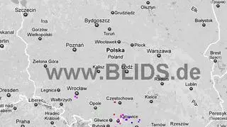 Lokalizacja burz w Polsce (blids