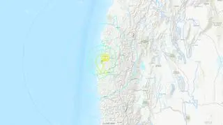Lokalizacja trzęsienia ziemi (USGS)