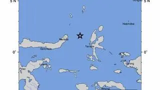 Lokalizacja trzęsienia Ziemi w Indonezji (USGS)