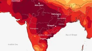 Maksymalna temperatura powietrza w Indiach w okresie od 24 do 30 maja 2015 roku (w stopniach Fahrenheita)