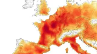 Maksymalna temperatura w Europie w czwartek 25 lipca (NASA Earth Observatory)