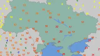 Maksymalna temperatura w niedzielę 1 kwietnia (wetteronline.de)