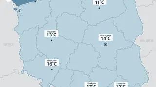 Maksymalna temperatura w poniedziałek (27.02)