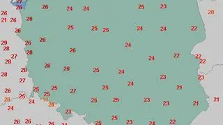 Maksymalne temperatury w czwartek (Wetteronline.de)