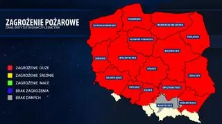 Mapa aktualnego zagrożenia pożarowego (bazapozarow