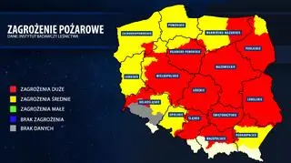 Mapa aktualnego zagrożenia pożarowego (bazapozarow