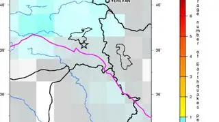 Mapa intensywności kolejnego trzęsienia ziemi w Turcji/USGS