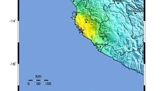 Mapa intensywności trzęsienia/USGS