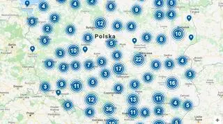 Mapa mobilnych punktów wymazu (pacjent.gov.pl)