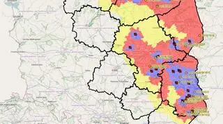 Mapa ognisk i przypadków ASF w Polsce oraz aktualny zasięg obszarów objętych restrykcjami (wetgiw