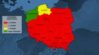 Mapa ostrzeżeń przed upałami