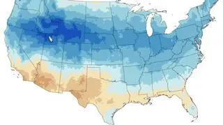 Mapa pokazująca uskoki wiatru (NOAA)