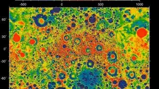 Mapa pola grawitacyjnego Księżyca wykonana dzięki misji GRAIL (NASA)