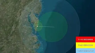 Mapa przedstawiająca obszar, z którego będzie widać kolorowe obłoki (NASA)