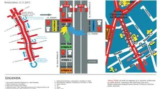 MAPA SYTUACYJNA STREFY STARTU I METY ORAZ TRASY 27. BIEGU NIEPODLEGŁOŚCI