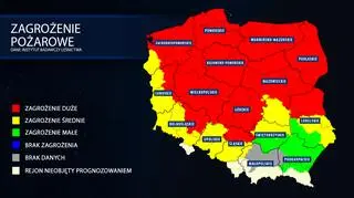 Mapa zagrożenia pożarowego (tvnmeteo