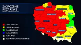 Mapa zagrożenia pożarowego (tvnmeteo