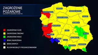 Mapa zagrożenia pożarowego (tvnmeteo
