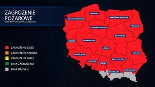 Mapa zagrożenia pożarowego (tvnmeteo