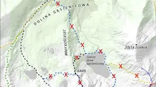 Mapa zamknięcia TPN (źródło: Tatrzański Park Narodowy)