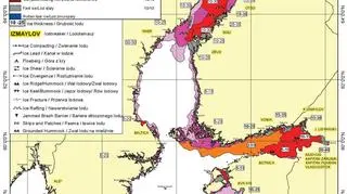Mapa zlodzenia całego Bałtyku (IMGW-PIB)