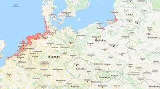 Miejsca w Europie, które mogą znaleźć się pod wodą do 2050 roku (coastal.climatecentral.org)