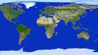Miejsce uderzenia meteorytu tunguskiego (NASA)