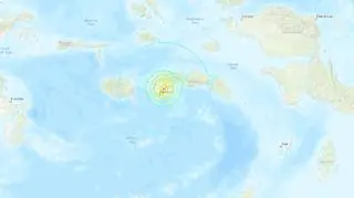 Miejsce, w którym wystąpiło ognisko wstrząsów (USGS)