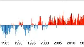 Miesięczne anomalie temperatury powietrza na świecie w latach 1981-2010 (ERA5/Copernicus Climate Change Service/ECMWF)
