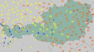 Minimalna temperatura odnotowana dzisiejszej nocy (wetteronline
