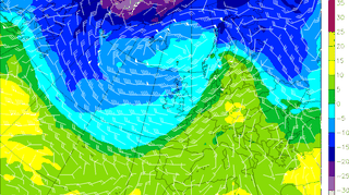 Model klimatyczny wygenerowany przez model średnioterminowy ECMWF na piątek