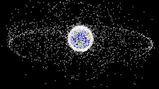 Model przedstawiający ilość śmieci w kosmosie/NASA