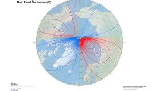 Model ziemskiego pola magnetycznego (NOAA/NCEI/CIRES)