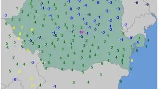 Najniższa wartość temperatury 1 listopada w Rumunii (wetteronline
