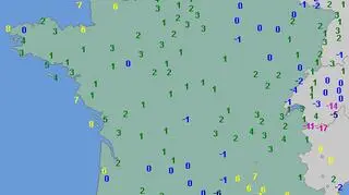Najniższe temperatury we Francji w niedzielę (wetteronline.de)