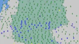 Najniższy temperatury w Niemczech w sobotę (wetteronline