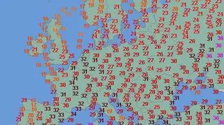 Najwyższa temperatura w Europie w poniedziałek (wetteronline.de)