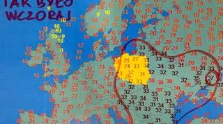 Najwyższe wartości temperatury w czwartek