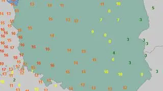Najwyższe wartości temperatury w niedzielę (wetteronline