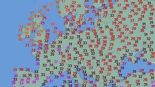 Najwyższe wartości temperatury w piątek (wetteronline.de)