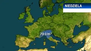 Niedziela przyniesie nawet 70 l/mkw deszczu